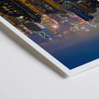Hong Kong skyline at night captured in Hong Kong Nightview by Mo Art Gallery Poster titled Hong Kong Nightview by Mo Art Gallery showcasing a vibrant city skyline at night with illuminated skyscrapers.