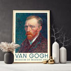 Self-Portrait by Vincent van Gogh in vibrant colors and textured brushstrokes Poster of Self-Portrait by Vincent van Gogh featuring a colorful depiction of the artist with a textured background.