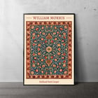 Holland Park Teppich von William Morris farbenfrohes, kompliziertes Blumenmuster Poster mit Holland Park Carpet von William Morris mit kompliziertem Blumenmuster und satten Farben.