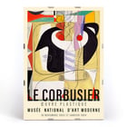 Vibrant abstract artwork featuring bold geometric shapes by Le Corbusier titled Métamorphose du violon. Colorful abstract art poster titled Métamorphose du violon by Le Corbusier displayed at Musée National d'Art Moderne