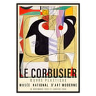 Vibrant abstract artwork featuring bold geometric shapes by Le Corbusier titled Métamorphose du violon. Colorful abstract art poster titled Métamorphose du violon by Le Corbusier displayed at Musée National d'Art Moderne
