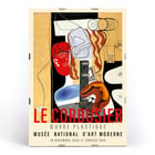 Arbalète I Londres de Le Corbusier obra de arte abstrata com formas geométricas e cores vibrantes Pôster apresentando a obra de arte abstrata Arbalète I de Le Corbusier com cores fortes e formas geométricas exibida em uma exposição de museu.