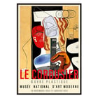 Arbalète I Londres de Le Corbusier obra de arte abstrata com formas geométricas e cores vibrantes Pôster apresentando a obra de arte abstrata Arbalète I de Le Corbusier com cores fortes e formas geométricas exibida em uma exposição de museu.