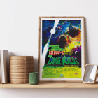 Colorful cosmic-themed artwork by NASA titled Zombie Worlds depicting planets caught in the grip of an undead star. Poster featuring Zombie Worlds by NASA showing a colorful cosmic scene with text about planets around an undead star.