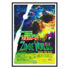 Colorful cosmic-themed artwork by NASA titled Zombie Worlds depicting planets caught in the grip of an undead star. Poster featuring Zombie Worlds by NASA showing a colorful cosmic scene with text about planets around an undead star.
