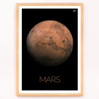 Póster enmarcado de Marte de la NASA que muestra el planeta rojo Póster presenta una fotografía detallada del planeta Marte realizada por la NASA con el título Marte en la parte inferior sobre un fondo negro.