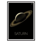 Illustration of planet Saturn by NASA. Poster of the artwork Saturn by NASA featuring the planet Saturn with its rings against a black background.