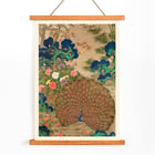 Paon chinois et fleurs