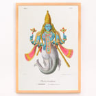 Matsyavatara by Jean-Jacques Chabrélie vibrant depiction of a deity with a fish tail and ornate attire. Poster of Matsyavatara by Jean-Jacques Chabrélie depicting a colorful deity with a fish tail and ornate attire.