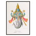 Matsyavatara by Jean-Jacques Chabrélie vibrant depiction of a deity with a fish tail and ornate attire. Poster of Matsyavatara by Jean-Jacques Chabrélie depicting a colorful deity with a fish tail and ornate attire.