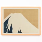 Mount Fuji by Kamisaka Sekka artwork depicting a minimalist illustration of the mountain. Poster depicting Mount Fuji by Kamisaka Sekka features a minimalist design with a snow-capped peak against a warm beige background.