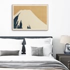 Mount Fuji by Kamisaka Sekka artwork depicting a minimalist illustration of the mountain. Poster depicting Mount Fuji by Kamisaka Sekka features a minimalist design with a snow-capped peak against a warm beige background.