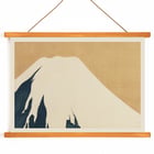 Mount Fuji by Kamisaka Sekka artwork depicting a minimalist illustration of the mountain. Poster depicting Mount Fuji by Kamisaka Sekka features a minimalist design with a snow-capped peak against a warm beige background.