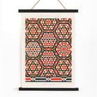 Intricate geometric patterns artwork by Emile Prisses d’Avennes La Decoration Arabe 2 Poster with geometric patterns in red black and beige from La Decoration Arabe by Emile Prisses d’Avennes.