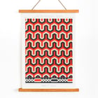 Geometrisches Arabeskenmuster von Emile Prisses d'Avennes in La Decoration Arabe Poster geometrisches Muster mit ineinandergreifenden Formen in Rot, Schwarz und Beige von Emile Prisses d'Avennes von La Decoration Arabe