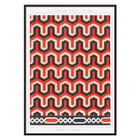 Geometrisches Arabeskenmuster von Emile Prisses d'Avennes in La Decoration Arabe Poster geometrisches Muster mit ineinandergreifenden Formen in Rot, Schwarz und Beige von Emile Prisses d'Avennes von La Decoration Arabe
