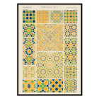 Moresque 5 Vintage-Muster von Owen Jones mit komplizierten geometrischen Designs und lebendigen Farben Poster des Vintage-Musters Moresque 5 aus dem Buch „Grammar of Ornament“ von Owen Jones mit farbenfrohen geometrischen Kacheldesigns