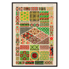 Byzantinisches 3-Vintage-Muster-Kunstwerk von Owen Jones aus dem Buch „Grammar of Ornament“ Poster des byzantinischen 3-Vintage-Musters aus dem Buch „Grammar of Ornament“ von Owen Jones mit farbenfrohen und komplizierten geometrischen Designs.