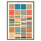 Patrones egipcios decorativos de Owen Jones del libro Century Grammar of Ornament Póster muestra patrones egipcios vibrantes de la obra de arte Egyptian 8 de Owen Jones del libro Century Grammar of Ornament