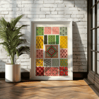 Colorful geometric Persian patterns by Owen Jones Persian 1 from Century Grammar of Ornament book Poster featuring various colorful Persian patterns from the artwork Persian 1 from the Century Grammar of Ornament book by Owen Jones