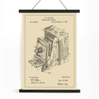 Antique camera diagram by T.H. Blair titled Photographic Camera Patent Poster illustrating a detailed patent drawing of a vintage photographic camera by TH Blair