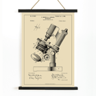 Detailed Illustration of Microscope Patent by E Bausch Poster showcasing a detailed drawing of a microscope patent by E Bausch titled Microscope Patent