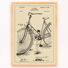 Bicycle-support Patent by B Peisen detailed bicycle diagram and mechanical drawing Poster of Bicycle-support Patent by B Peisen featuring a detailed technical drawing of a bicycle with a support stand and annotations.