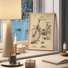 Bicycle-support Patent by B Peisen detailed bicycle diagram and mechanical drawing Poster of Bicycle-support Patent by B Peisen featuring a detailed technical drawing of a bicycle with a support stand and annotations.