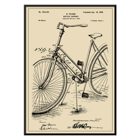 Bicycle-support Patent by B Peisen detailed bicycle diagram and mechanical drawing Poster of Bicycle-support Patent by B Peisen featuring a detailed technical drawing of a bicycle with a support stand and annotations.