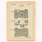 Photographic Camera Patent Illustration by G Fassin Poster showing detailed patent drawings of a photographic camera by artist G. Fassin titled Photographic Camera Patent