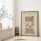 Photographic Camera Patent Illustration by G Fassin Poster showing detailed patent drawings of a photographic camera by artist G. Fassin titled Photographic Camera Patent