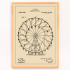 Ferris Wheel Patent Drawing Amusement Apparatus Patent by C Hermann Poster featuring a vintage patent drawing of a Ferris wheel by Charles Hermann titled Amusement Apparatus Patent