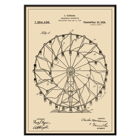 Ferris Wheel Patent Drawing Amusement Apparatus Patent by C Hermann Poster featuring a vintage patent drawing of a Ferris wheel by Charles Hermann titled Amusement Apparatus Patent