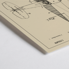 Airplane patent design drawing by WD Clark titled Airplane Patent Poster featuring a detailed blueprint drawing titled Airplane Patent by W.D Clark with annotated parts and technical specifications