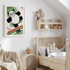 Colorful poster of panda promoting Brookfield Zoo by Arlington Gregg with vibrant text and artistic design Poster featuring a playful panda promoting the Brookfield Zoo by Arlington Gregg.