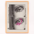 Poster featuring abstract eye design by Lanny Sommese for School of Visual Arts faculty exhibition Poster featuring two stylized close-ups of an eye with pink accents School of Visual Arts faculty exhibition by Lanny Sommese