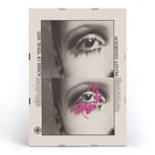 Poster featuring abstract eye design by Lanny Sommese for School of Visual Arts faculty exhibition Poster featuring two stylized close-ups of an eye with pink accents School of Visual Arts faculty exhibition by Lanny Sommese