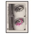 Poster featuring abstract eye design by Lanny Sommese for School of Visual Arts faculty exhibition Poster featuring two stylized close-ups of an eye with pink accents School of Visual Arts faculty exhibition by Lanny Sommese