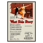 West Side Story by Artcraft Lithograph promotional poster with dancing couple illustration. Poster for West Side Story by Artcraft Lithograph featuring a dancing couple with performance details.