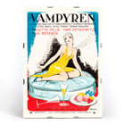 Poster of Vampyren featuring a woman in a yellow dress with A Daughter of Destiny by Eric Rohman. Poster titled A Daughter of Destiny by Eric Rohman features a stylish woman in a yellow dress sitting on a circular seat.