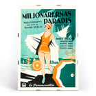 Vintage poster art featuring beach scene and swimmers in Miljonärernas Paradis by Eric Rohman from The Cocoanuts A vintage poster of Miljonärernas Paradis featuring a beach scene illustrated by Eric Rohman with The Cocoanuts.