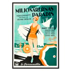 Vintage poster art featuring beach scene and swimmers in Miljonärernas Paradis by Eric Rohman from The Cocoanuts A vintage poster of Miljonärernas Paradis featuring a beach scene illustrated by Eric Rohman with The Cocoanuts.