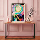 Colorful artwork featuring elegant dancers by Marie Josephine Carr titled The Charm of Color Poster of The Charm of Color by Marie Josephine Carr featuring colorful dancers and swirling rainbow patterns.