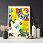 Colorful vintage poster for Fox Follies by Eric Rohman featuring dancers and musicians. Poster for Follies of 1930 by Eric Rohman featuring colorful artwork with dancers and musicians in vibrant costumes.