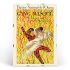 Colorful masquerade ball poster by Leonetto Cappiello titled Théâtre National De L’opéra Grand Bal De La Mi-Carême featuring dancers with vibrant streamers Poster of two masked dancers surrounded by colorful streamers at the Grand Bal by Leonetto Cappiello.