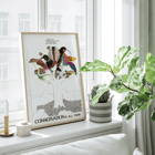 Illustration of colorful birds on a tree by US Information Agency Conservation is All Year Poster featuring colorful birds on a tree with conservation message titled Conservation is All Year by US Information Agency.