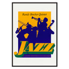 Randy Brecker Quintet jazz artwork by U.S. Information Agency featuring musicians playing instruments. Poster of Jazz by Randy Brecker Quintet featuring silhouetted musicians showcasing cultural art from US Information Agency.