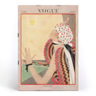Woman in colorful attire reaching for the sun Vogue by George Plank Art Deco Vogue poster illustrating a woman gazing at the sun in vibrant attire by George Plank titled Vogue by George Plank