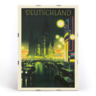 Deutschland by Jupp Wiertz vibrant cityscape with illuminated cathedral and streetlights Poster by Jupp Wiertz showing a nighttime cityscape with illuminated buildings and cars in Deutschland