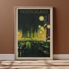 Deutschland by Jupp Wiertz vibrant cityscape with illuminated cathedral and streetlights Poster by Jupp Wiertz showing a nighttime cityscape with illuminated buildings and cars in Deutschland